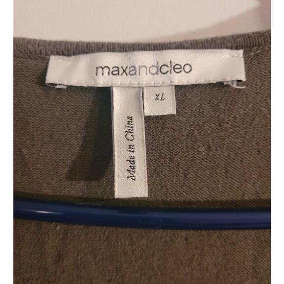 Max & Cleo Dark Olive Knit Ruffle Maxi Dress XL Coquette Modest Prairiecore - Picture 5 of 10